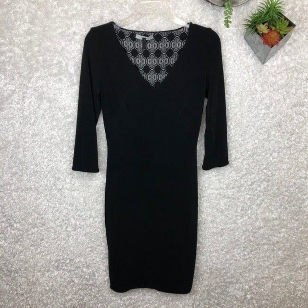 Whbm Reversible Solid Black Or Geometric Print Sh… - image 2